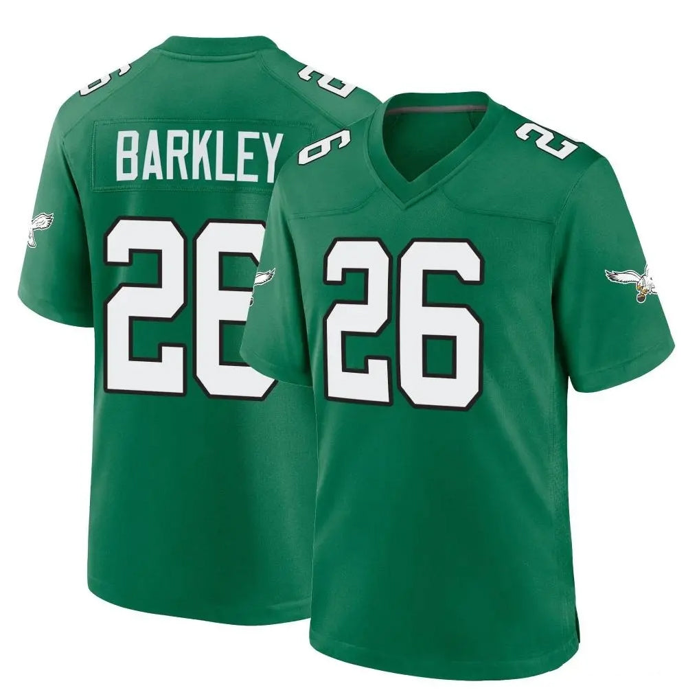 Johmsee P.Eagles #26 Saquon Barkley Player Green Kelly Alternate Home Game Stitched Jerseys