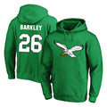 Johmsee P.Eagles #26 Saquon Barkley Player Green Pullover Hoodies Home Game Stitched Jerseys