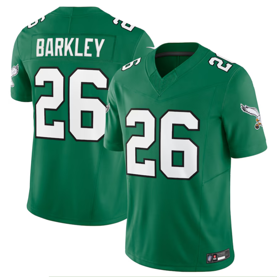 Johmsee P.Eagles #26 Saquon Barkley Player Kelly Green Vapor F.U.S.E. Limited Stitched Jerseys