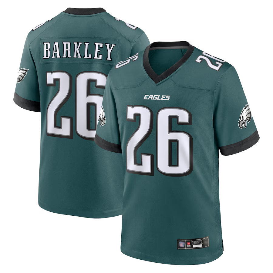Johmsee P.Eagles #26 Saquon Barkley Player Midnight Green Game Stitched Jerseys