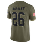 Johmsee P.Eagles #26 Saquon Barkley Player Salute To Service Olive Stitched Jerseys