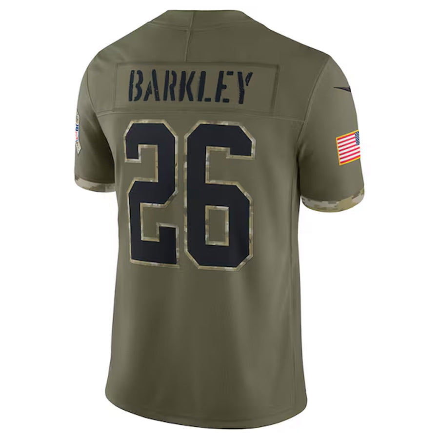 Johmsee P.Eagles #26 Saquon Barkley Player Salute To Service Olive Stitched Jerseys