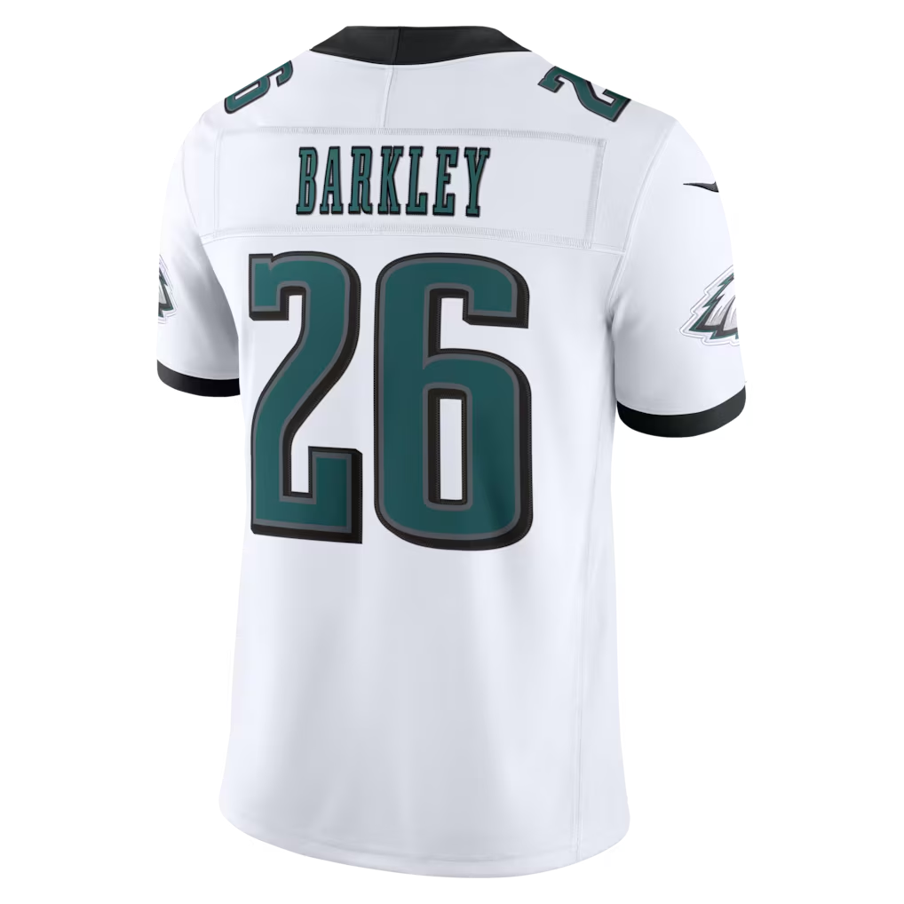 Johmsee P.Eagles #26 Saquon Barkley White Vapor F.U.S.E. Stitched Limited Jerseys