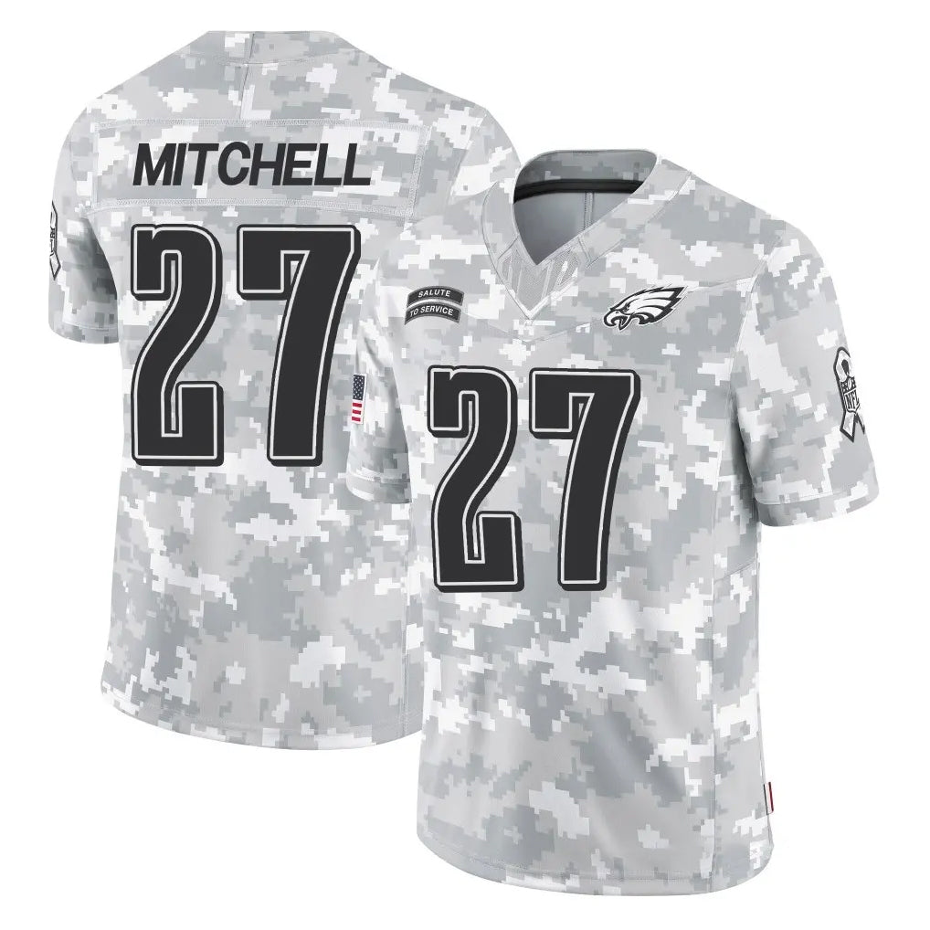Johmsee P.Eagles #27 Quinyon Mitchell Player Arctic Camo Salute to Service Limited Game Stitched Jerseys