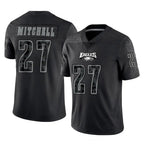 Johmsee P.Eagles #27 Quinyon Mitchell Player Black Reflective Limited Home Game Stitched Jerseys