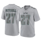 Johmsee P.Eagles #27 Quinyon Mitchell Player Gray Atmosphere Fashion Home Game Stitched Jerseys