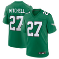 Johmsee P.Eagles #27 Quinyon Mitchell Player Kelly Green Replica Game Stitched Jerseys