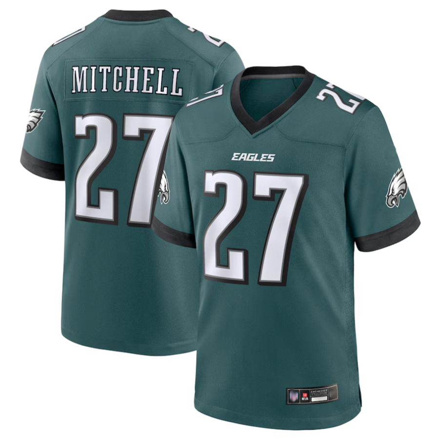 Johmsee P.Eagles #27 Quinyon Mitchell Player Midnight Green Replica Game Stitched Jerseys