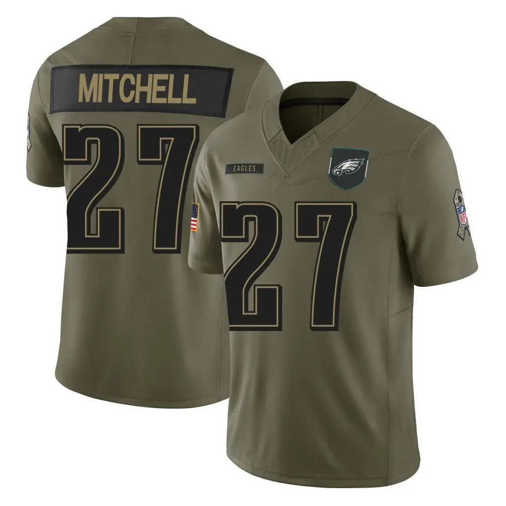 Johmsee P.Eagles #27 Quinyon Mitchell Player Olive 2025 Salute To Service Limited Stitched Jerseys