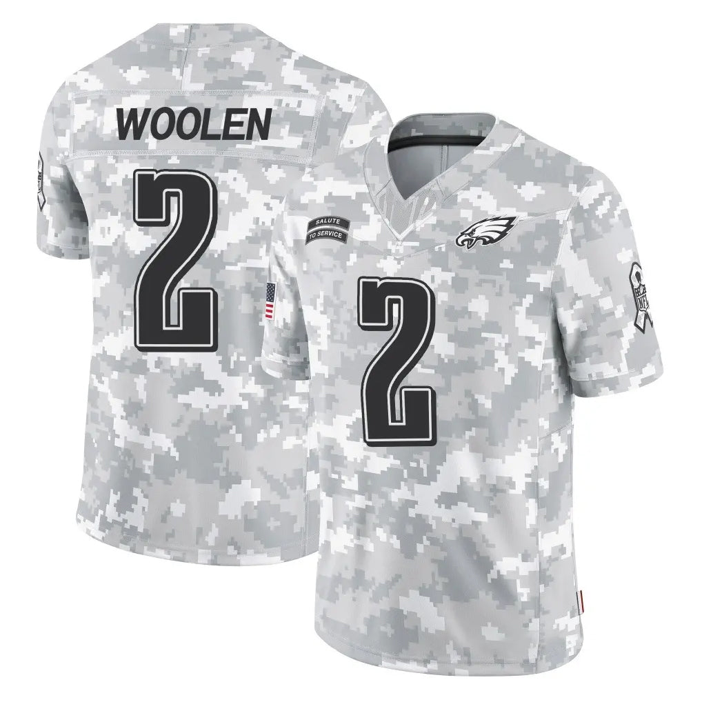 Johmsee P.Eagles #2 Riq Woolen Player Arctic Camo Salute to Service Limited Game Stitched Jerseys
