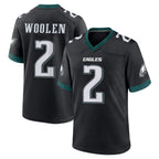Johmsee P.Eagles #2 Riq Woolen Player Black Game Home Stitched Jerseys