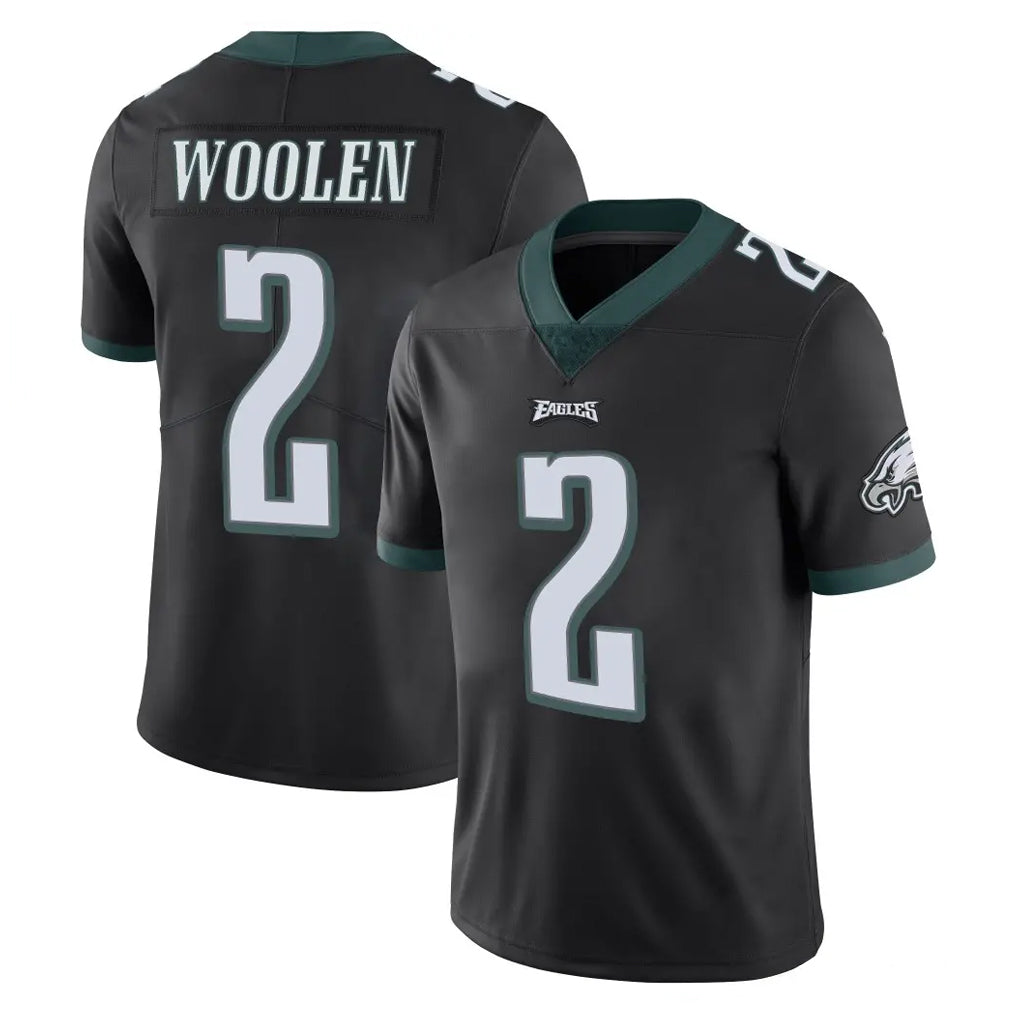 Johmsee P.Eagles #2 Riq Woolen Player Black Limited Vapor Untouchable Home Game Stitched Jerseys
