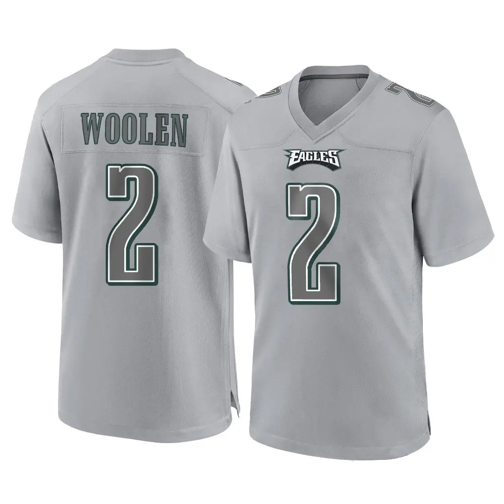 Johmsee P.Eagles #2 Riq Woolen Player Gray Atmosphere Fashion Home Game Stitched Jerseys