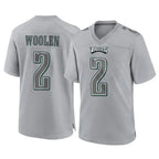 Johmsee P.Eagles #2 Riq Woolen Player Gray Atmosphere Fashion Home Game Stitched Jerseys