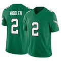 Johmsee P.Eagles #2 Riq Woolen Player Green Kelly Alternate Vapor F.U.S.E. Home Game Stitched Jerseys
