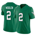 Johmsee P.Eagles #2 Riq Woolen Player Green Kelly Alternate Vapor F.U.S.E. Home Game Stitched Jerseys