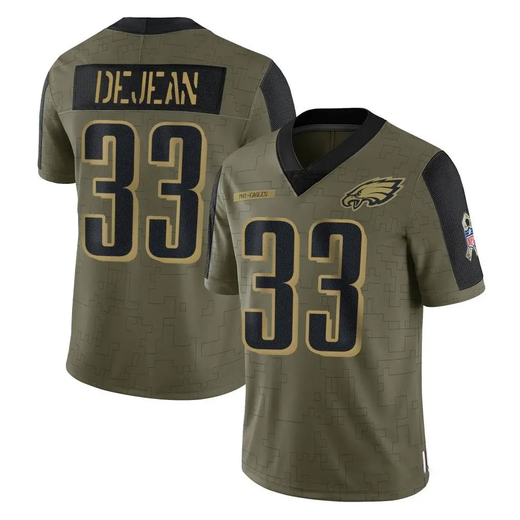 Johmsee P.Eagles #33 Cooper DeJean Player Olive Salute To Service Limited Game Stitched Jerseys