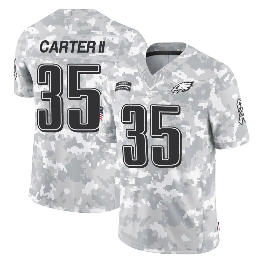 Johmsee P.Eagles #35 Michael Carter II Player Arctic Camo Salute to Service Limited Game Stitched Jerseys