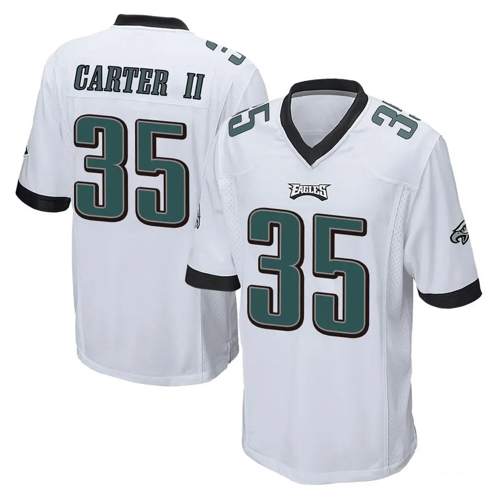 Johmsee P.Eagles #35 Michael Carter II Player White Home Game Stitched Jerseys