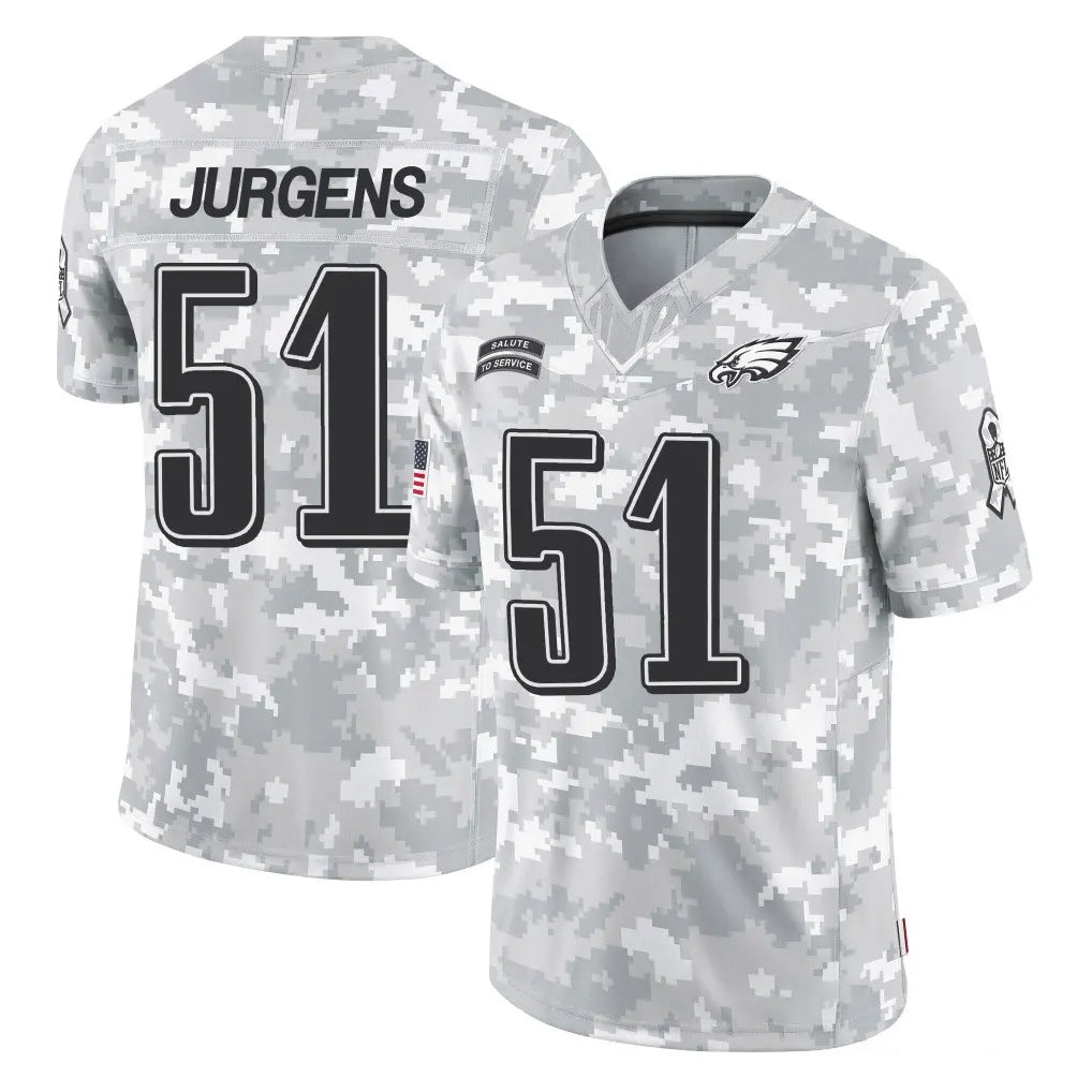 Johmsee P.Eagles #51 Cam Jurgens Player Arctic Camo Salute to Service Limited Game Stitched Jerseys