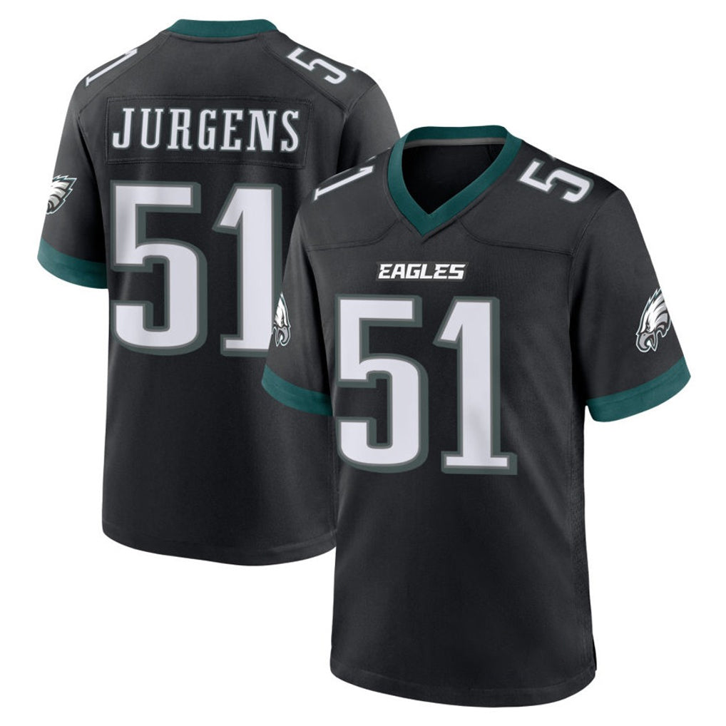 Johmsee P.Eagles #51 Cam Jurgens Player Black Game Home Stitched Jerseys