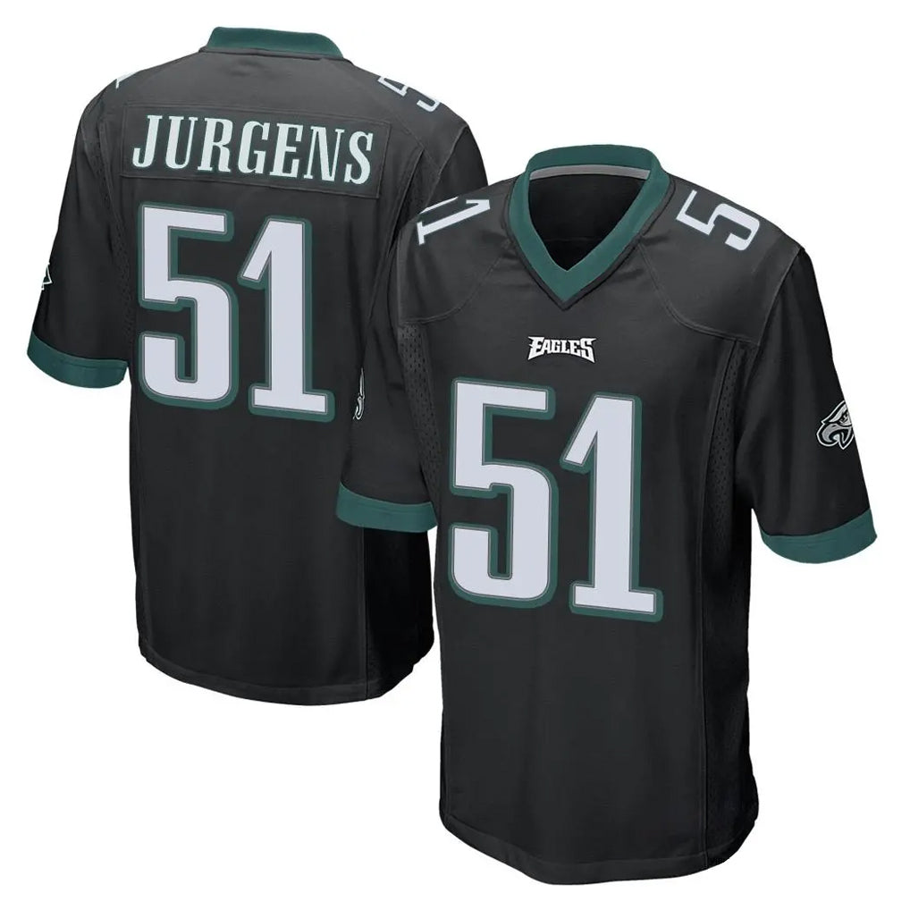 Johmsee P.Eagles #51 Cam Jurgens Player Black Home Game Stitched Jerseys