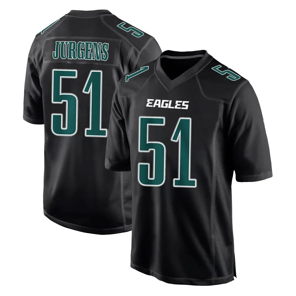 Johmsee P.Eagles #51 Cam Jurgens Player Carbon Black Fashion Home Game Stitched Jerseys