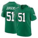Johmsee P.Eagles #51 Cam Jurgens Player Green Kelly Alternate Home Game Stitched Jerseys
