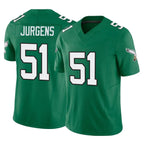 Johmsee P.Eagles #51 Cam Jurgens Player Green Kelly Alternate Vapor F.U.S.E. Home Game Stitched Jerseys