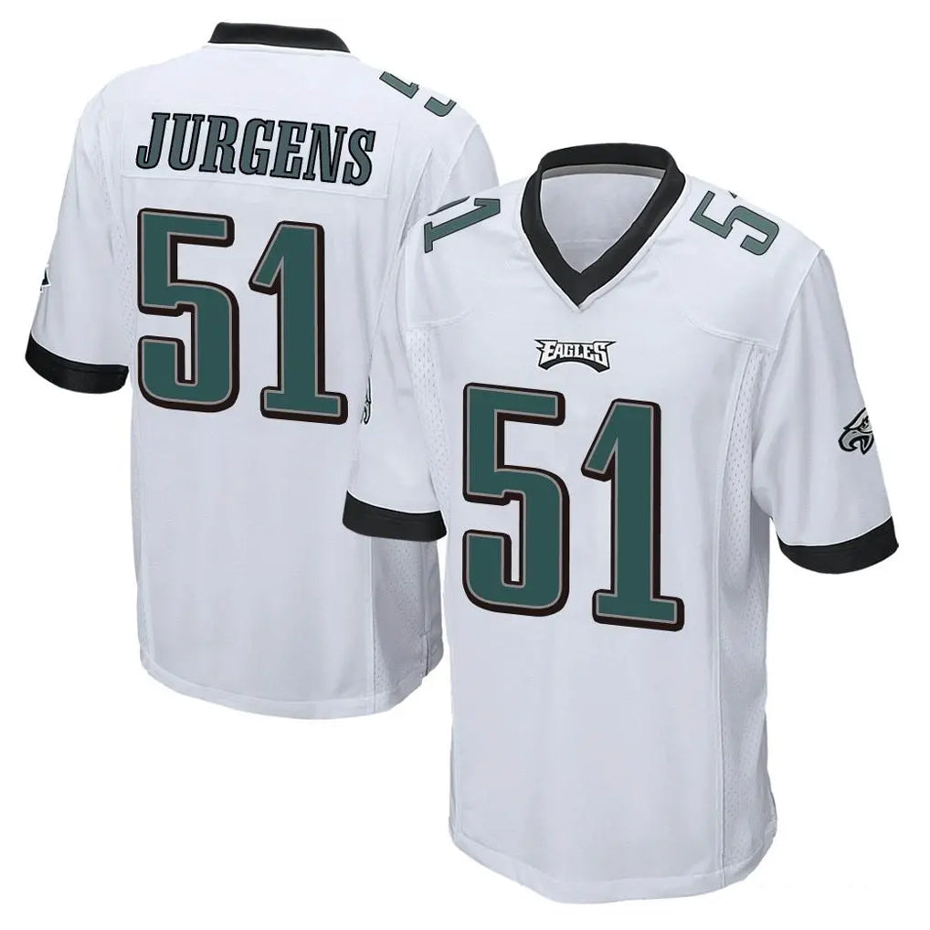 Johmsee P.Eagles #51 Cam Jurgens Player White Home Game Stitched Jerseys