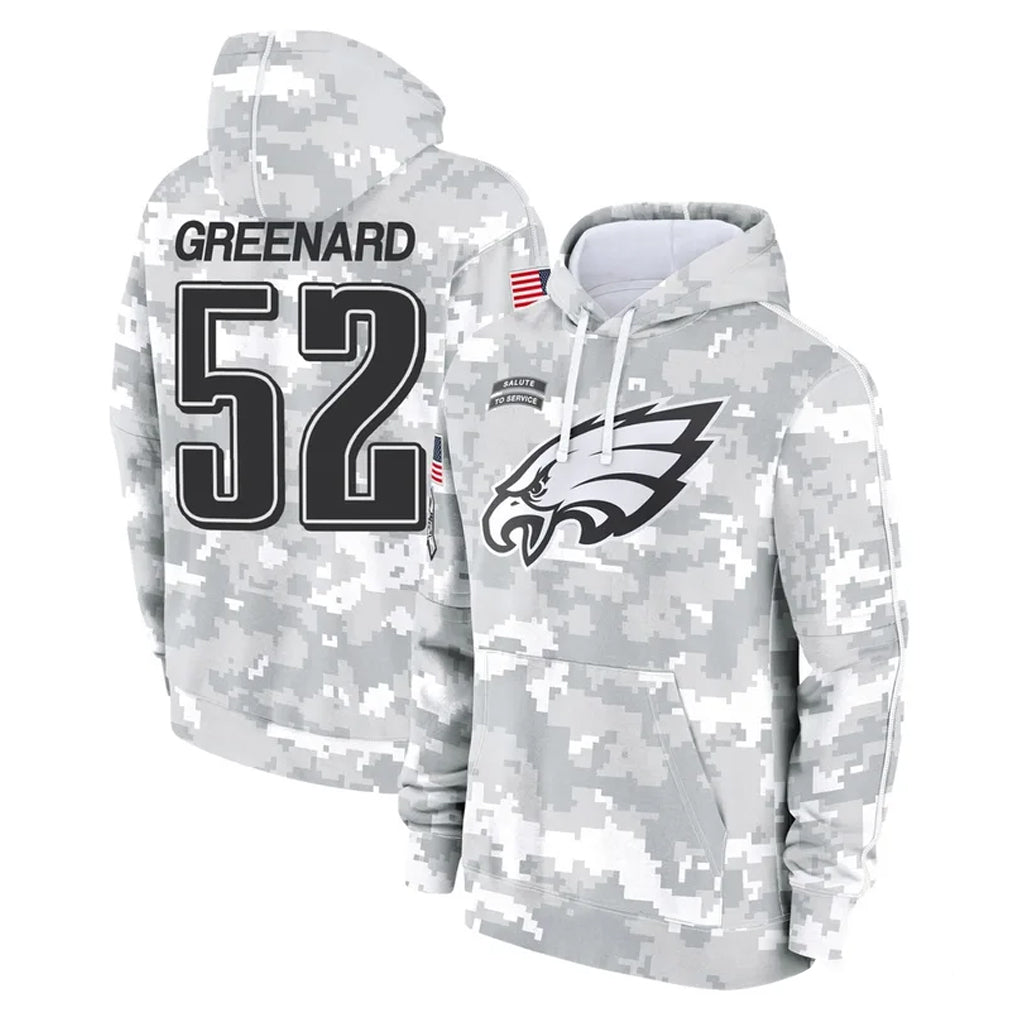 Johmsee P.Eagles #52 Jonathan Greenard Player Arctic Camo Salute to Service Pullover Hoodies Limited Game Stitched Jerseys