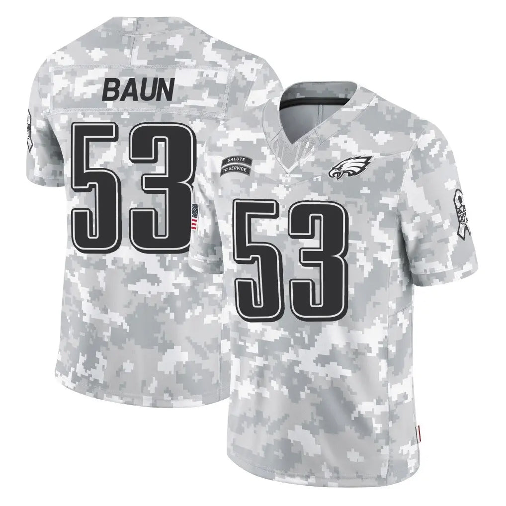 Johmsee P.Eagles #53 Zack Baun Player Arctic Camo Salute to Service Limited Game Stitched Jerseys