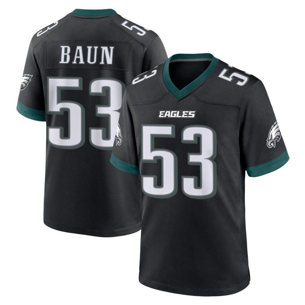 Johmsee P.Eagles #53 Zack Baun Player Black Game Home Stitched Jerseys