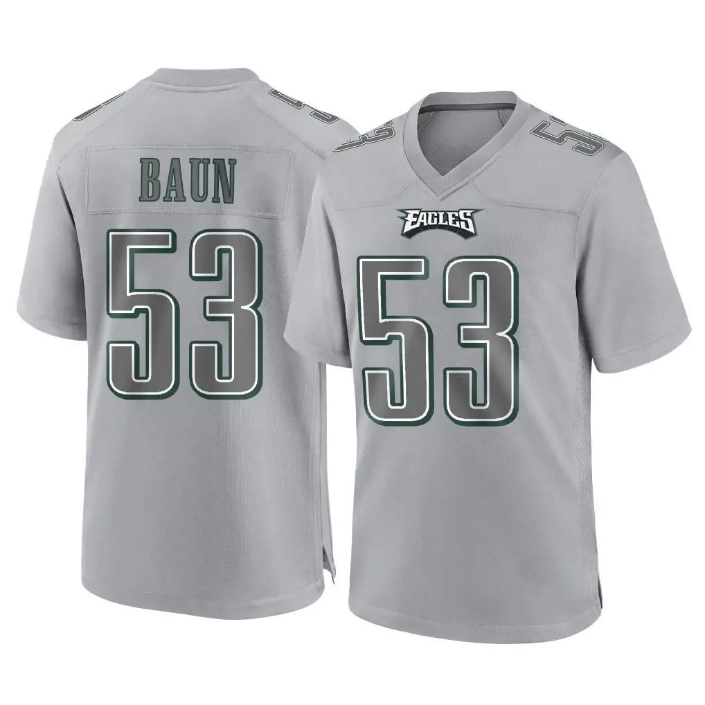 Johmsee P.Eagles #53 Zack Baun Player Gray Atmosphere Fashion Home Game Stitched Jerseys