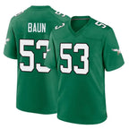 Johmsee P.Eagles #53 Zack Baun Player Green Kelly Alternate Home Game Stitched Jerseys