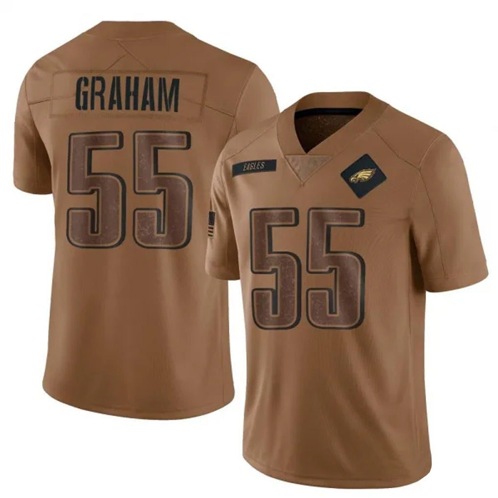 Johmsee P.Eagles #55 Brandon Graham Player Brown Salute To Service Limited Stitched Jerseys