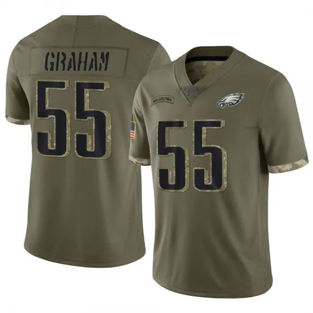 Johmsee P.Eagles #55 Brandon Graham Player Salute To Service Olive Stitched Jerseys