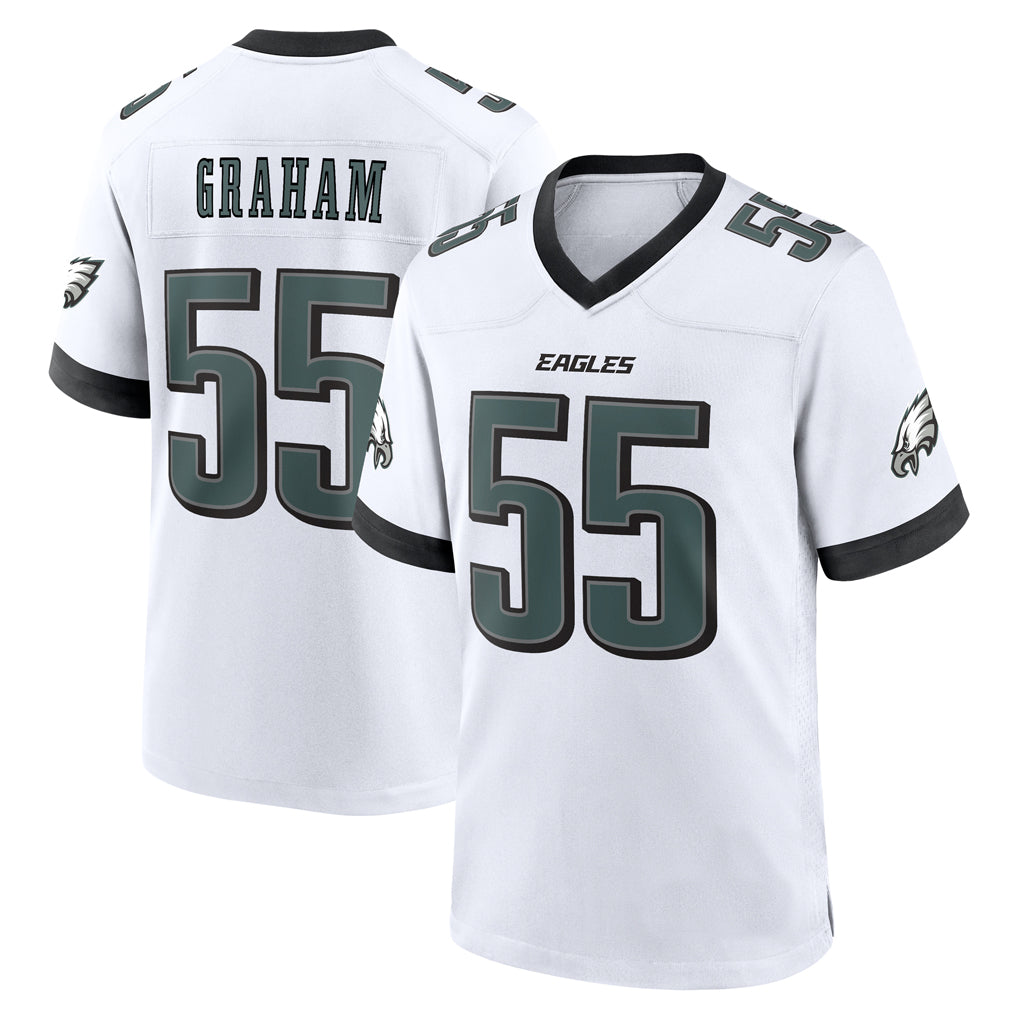 Johmsee P.Eagles #55 Brandon Graham Player White Home Game Stitched Jerseys