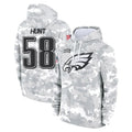 Johmsee P.Eagles #58 Jalyx Hunt Player Arctic Camo Salute to Service Pullover Hoodies Limited Game Stitched Jerseys