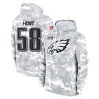 Johmsee P.Eagles #58 Jalyx Hunt Player Arctic Camo Salute to Service Pullover Hoodies Limited Game Stitched Jerseys