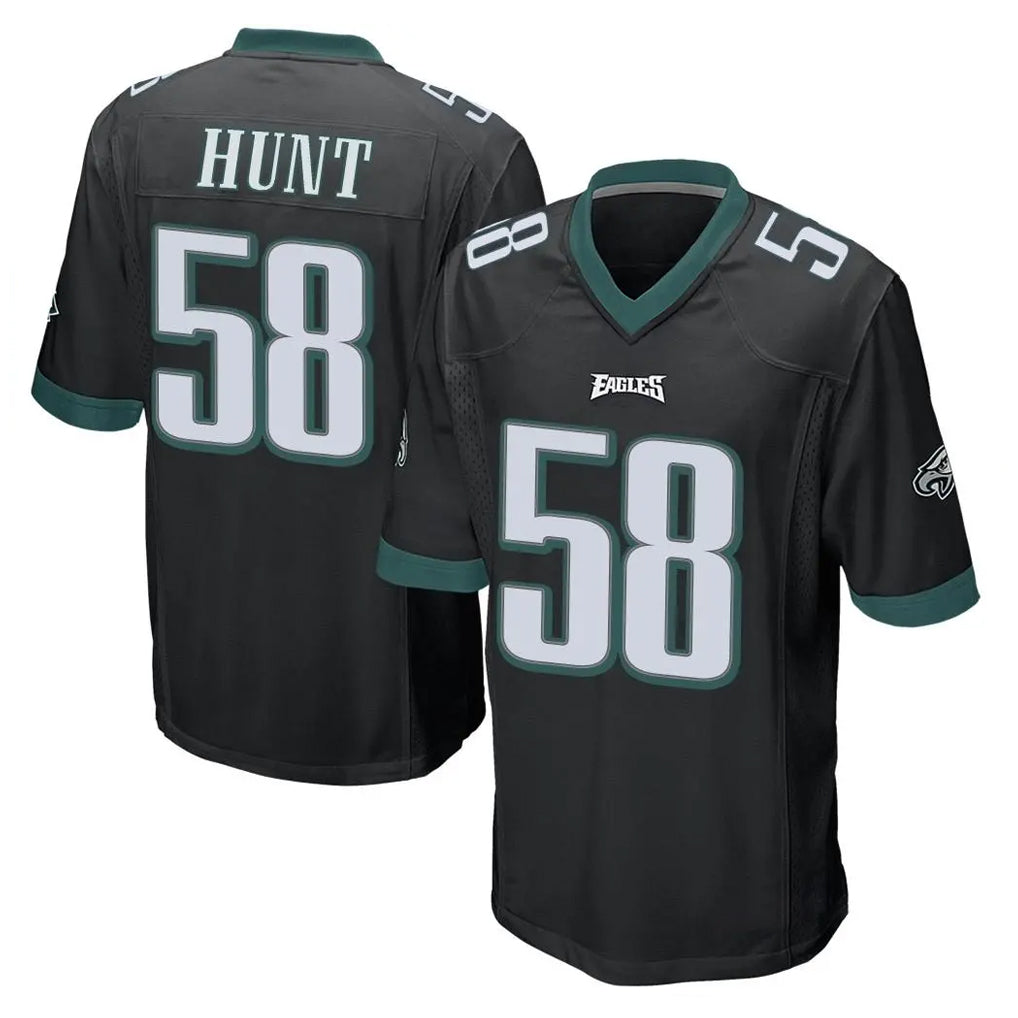 Johmsee P.Eagles #58 Jalyx Hunt Player Black Home Game Stitched Jerseys