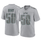 Johmsee P.Eagles #58 Jalyx Hunt Player Gray Atmosphere Fashion Home Game Stitched Jerseys
