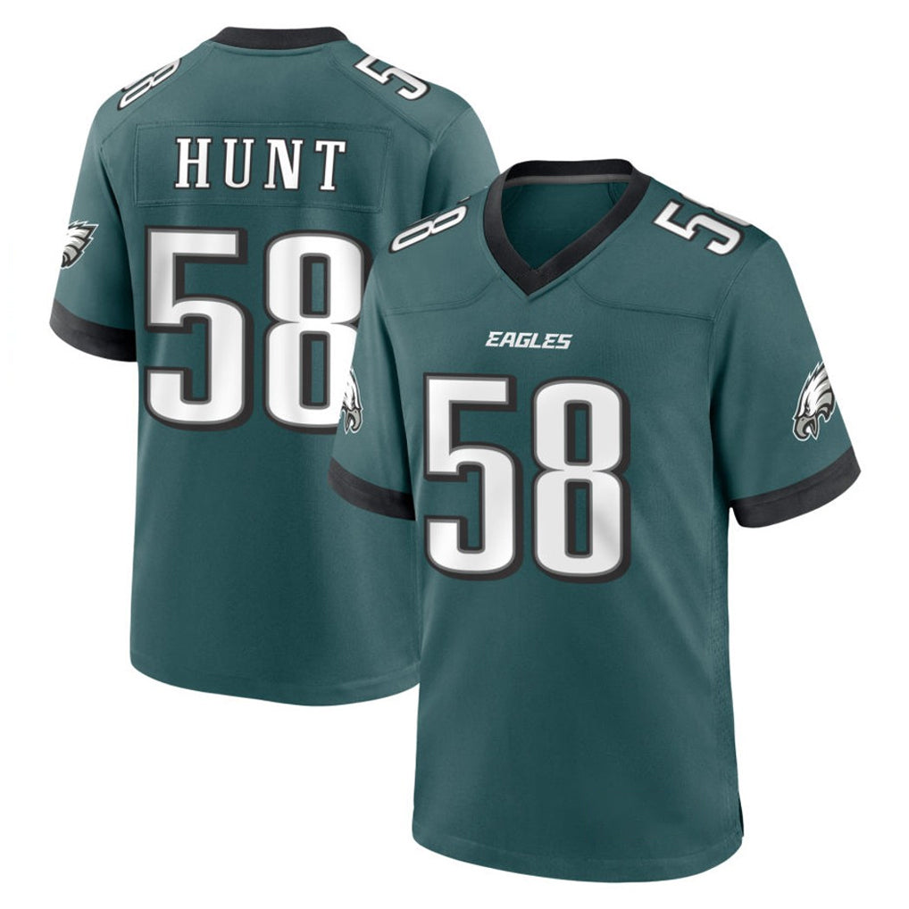 Johmsee P.Eagles #58 Jalyx Hunt Player Green Home Game Stitched Jerseys