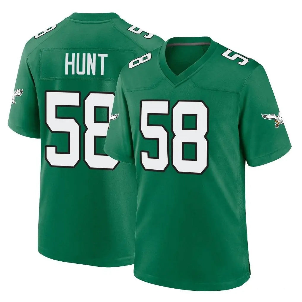 Johmsee P.Eagles #58 Jalyx Hunt Player Green Kelly Alternate Home Game Stitched Jerseys