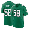 Johmsee P.Eagles #58 Jalyx Hunt Player Green Kelly Alternate Home Game Stitched Jerseys