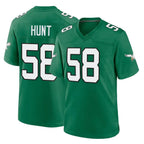 Johmsee P.Eagles #58 Jalyx Hunt Player Green Kelly Alternate Home Game Stitched Jerseys