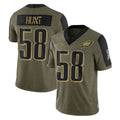 Johmsee P.Eagles #58 Jalyx Hunt Player Olive Salute To Service Limited Game Stitched Jerseys