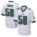 Johmsee P.Eagles #58 Jalyx Hunt Player White Home Game Stitched Jerseys