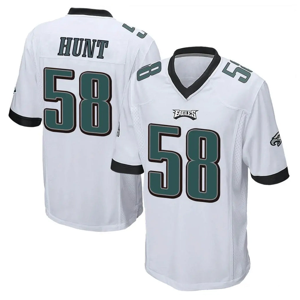 Johmsee P.Eagles #58 Jalyx Hunt Player White Home Game Stitched Jerseys