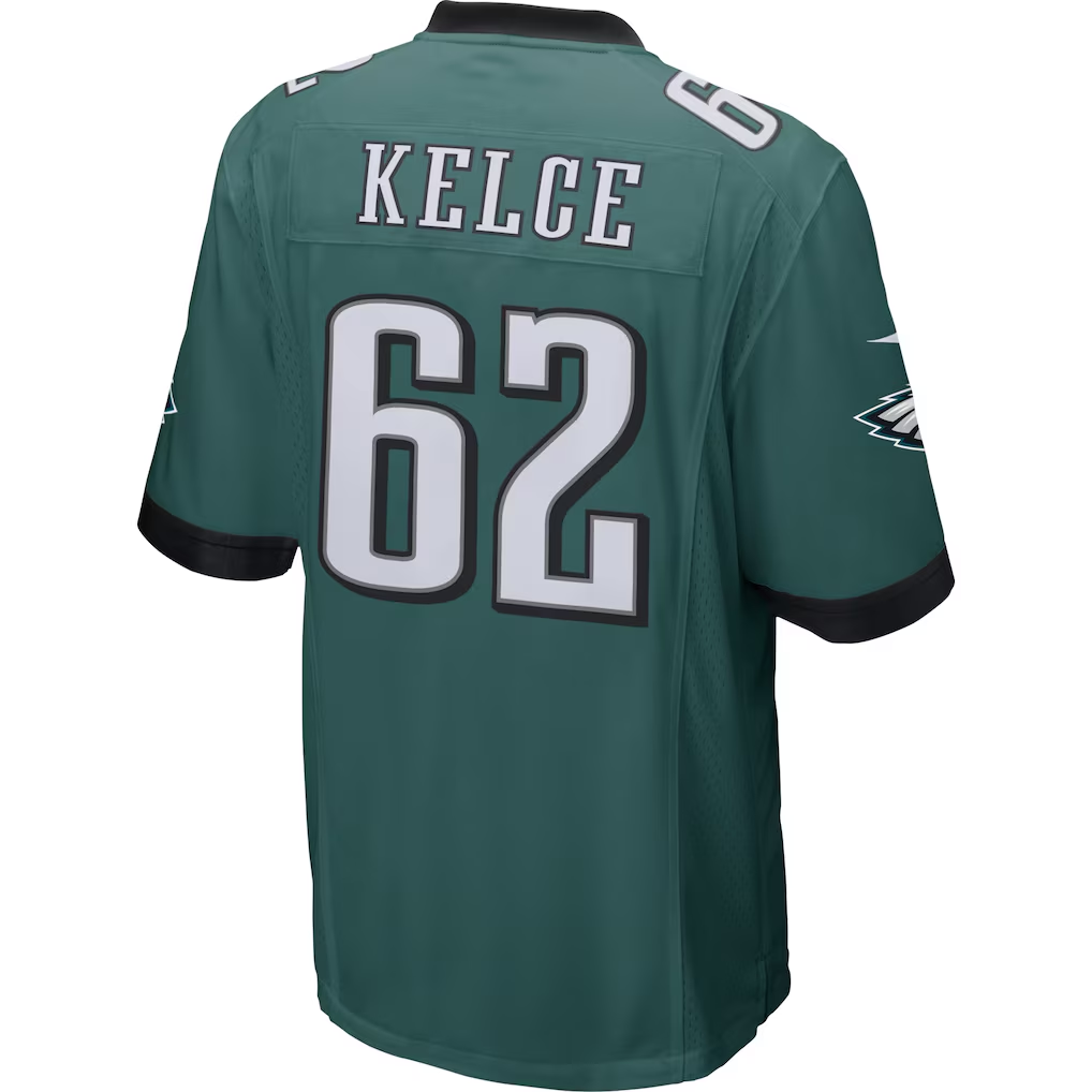 Johmsee P.Eagles #62 Jason Kelce Midnight Green Game Stitched Jerseys